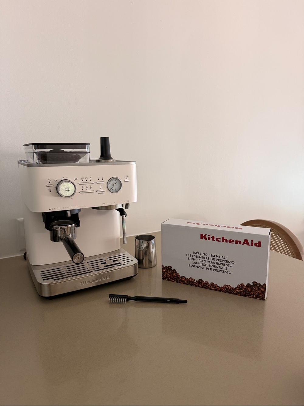 KitchenAid Cream Espresso Machine with Steam Wand - Cream